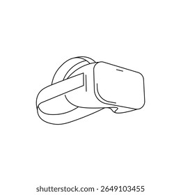 Icono de línea de auriculares de realidad virtual futurista