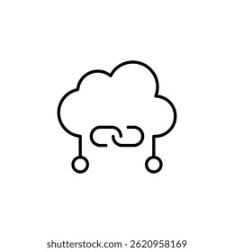 Ilustração minimalista da estrutura de tópicos de uma arquitetura de rede em nuvem conectada