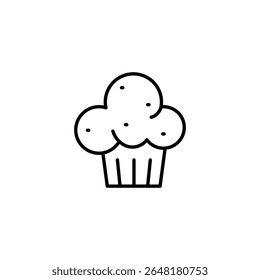 Minimalist Outline Illustration Of A Delicious Muffin On White Space