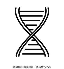 Minimalist outline illustration of a DNA helix, perfect for school, student learning, and science-themed projects.