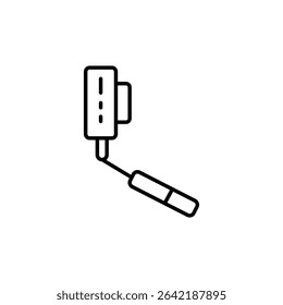 Minimalist Outline Illustration Of An Electronic Portable Massager Device