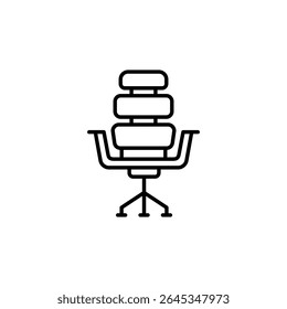 Minimalist Outline Illustration Of An Ergonomic Office Chair Design