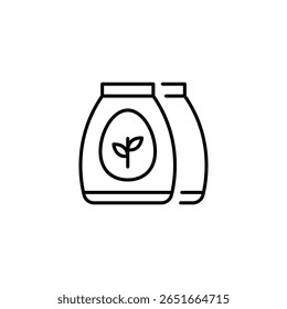 Minimalist Outline Illustration Featuring Two Containers And A Sprout