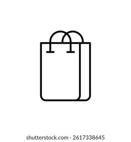 Minimalist outline illustration of a shopping bag concept symbol