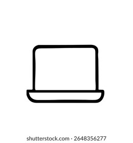 Minimalist Outline Laptop Computer Device Technology Display Electronic Gadget Icon