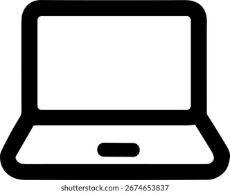 Descrição minimalista do dispositivo de computador laptop para negócios e ícone de tecnologia