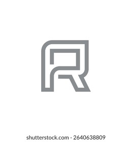 Minimalist Outline Letter PR Monogram Logo