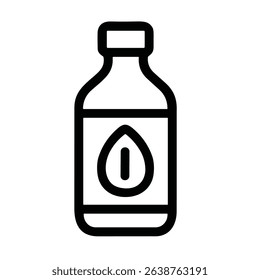 Minimalist Outline Liquid Bottle With Droplet Medical Essential Oil Container