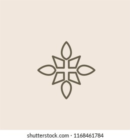 minimalist outline luxury flower logo template vector illustration