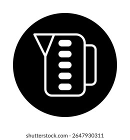 Minimalist outline of a measuring cup icon illustrating kitchen utensil measuring capacity for cooking projects