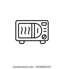 Esquema minimalista de um forno de micro-ondas, um vetor de aparelho de cozinha moderno