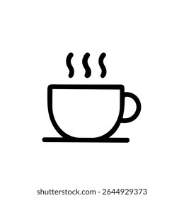 Minimalist Outline Mug with Steam Hot Drink Beverage Icon