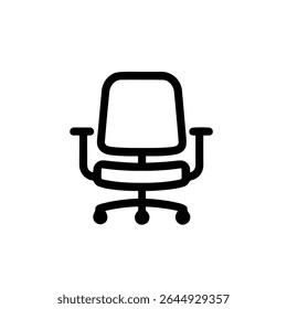 Minimalist Outline Office Chair Design Ergonomic Swivel Style Furniture Icon