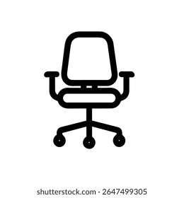 Minimalist Outline Office Swivel Chair Simple Line Art Furniture Icon