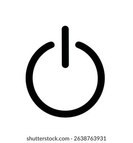 Minimalist Outline On Off Switch Power Button Simple Symbol Icon