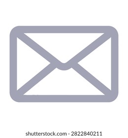 Minimalist outline of an open envelope symbol on white background. Represents email, postal mail, contact, communication, and messaging for business design.