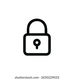 Minimalist Outline Padlock Access Security Symbol Shape Icon Element