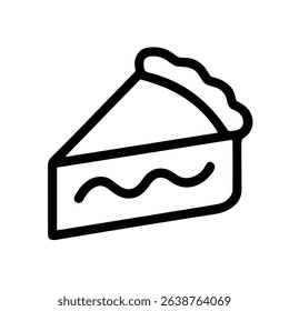 Minimalist Outline Piece of Cake Slice Dessert Delicious Food Icon