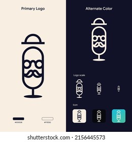 minimalist outline podcast logo concept