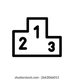 Icono de logro del primer segundo tercer lugar del podio del esquema minimalista
