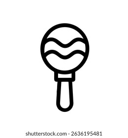 Minimalista Contorno Rattle Instrumento Musical Brinquedo para bebê em Line Art