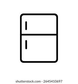Minimalist Outline Refrigerator Home Appliance Symbol Icon for Kitchen Equipment
