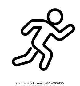 Minimalist Outline Running Stick Figure Simple Human Sport Illustration Icon