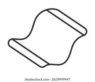 Esquema minimalista de un pergamino, evocando conocimiento, historia o un mensaje. Diseño limpio ideal para logotipos, iconos o para ilustrar documentos antiguos. Versátil para Diseño web, presentaciones.