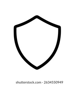 Minimalista contorno Segurança Ícone Escudo Forma Simples Elemento de Proteção