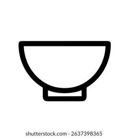 Minimalist Outline Simple Bowl Food Container Kitchenware Icon Illustration