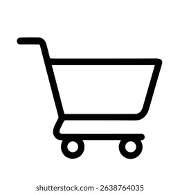 Minimalist Outline Simple Shopping Cart Symbol Sign Icon Graphic