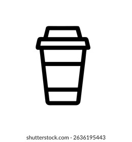 Minimalist Outline Simple Takeaway Coffee Cup Drink Line Icon