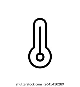 Minimalist Outline Simple Thermometer Temperature Measurement Climate Change Icon