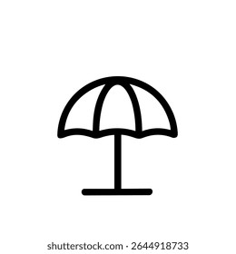 Minimalist Outline Simple Umbrella Icon Design Element for Summer Vacation