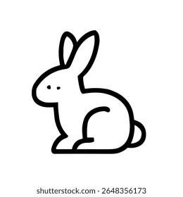 Minimalista Outline Sentado Coelho Animal bonito Farm Elemento Ícone