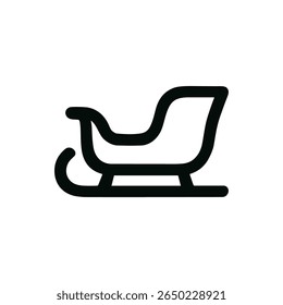 Minimalista Contorno Sleigh Silhueta Simples Natal Celebração Transportation Ícone