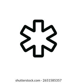 Minimalist Outline Star of Life Symbol Icon Graphic Design Element