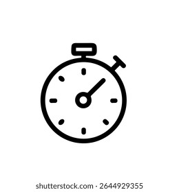Minimalist Outline Stopwatch Timekeeper Instrument Deadline Reminder Icon Symbol