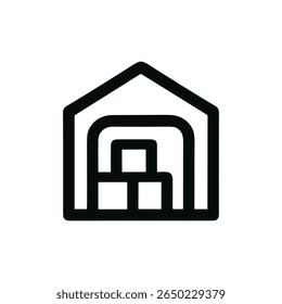 Minimalistisches Gliederungs-Lagerboxen-Stapelsymbol-Shape-Symbol