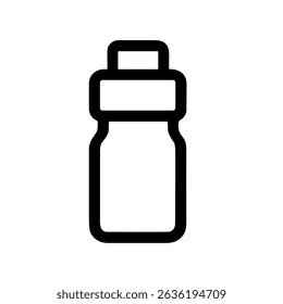 Minimalist Outline Stroke Bottle Water Container Liquid Drink Icon Symbol