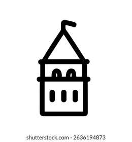 Minimalist Outline Structure Architecture Building Landmark Simple Icon Element