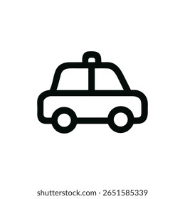 Minimalist Outline Style Car Simple Transportation Vehicle Line Art Icon