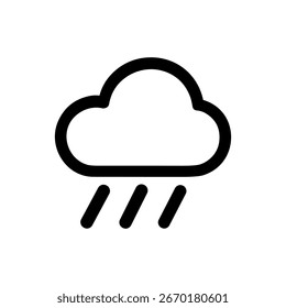 Nube de estilo de contorno minimalista con icono de pronóstico de Clima de gotas de lluvia