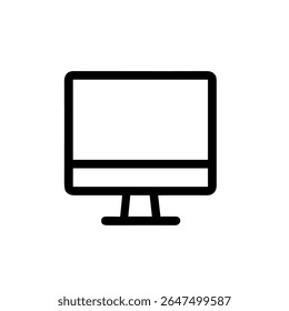 Minimalist Outline Style Computer Monitor Display Screen Device Icon