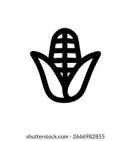 Minimalist Outline Style Corncob Single Icon of Agriculture and Harvest
