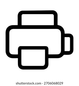 Minimalistischer Umrissstildrucker einfaches Computersymbol für den Dokumentdruck