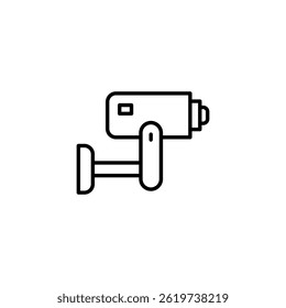 Minimalist outline of a surveillance camera, simple and clear concept icon