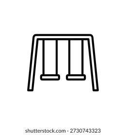 Minimalist Outline Swing Set Playground Line Icon Playtime Childhood Joy