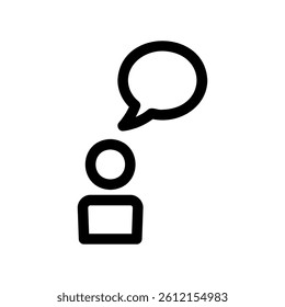 Minimalist Outline Symbol Representing User Comment or Idea Expression