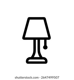Minimalista Contorno Tabela Lâmpada Ícone Iluminação Interior Casa Simples